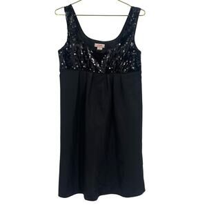 Candies Y2K Black Sequin Sleeveless Dress cocktail party size 9 candie’s